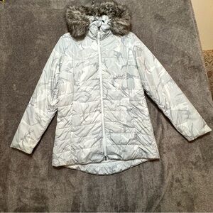 The North Face Women's White Camouflage Puffer Parka Jacket size L